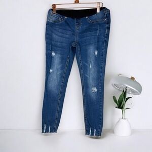 Blue Savvy Maternity Distressed Skinny Jeans Stretchy Small Petite